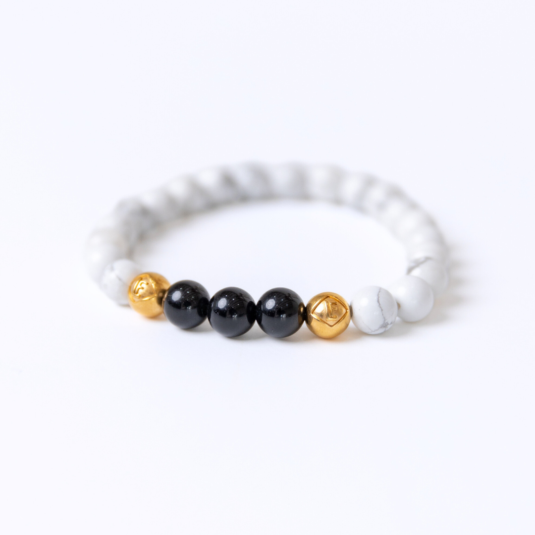 Howlite Obsidian Crystal Gold Calm · Clarity · Protection