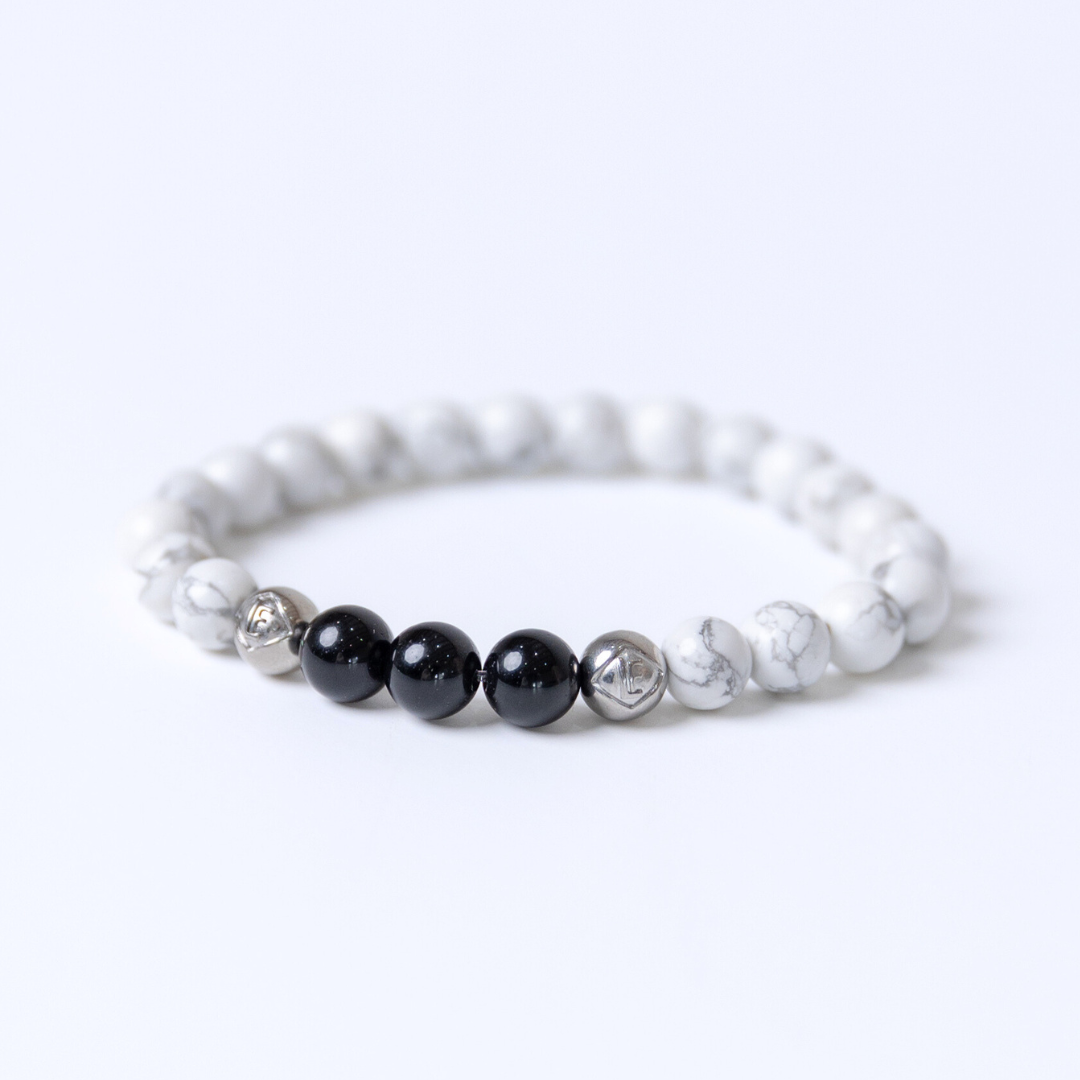 Howlite Obsidian Crystal Silver Calm · Clarity · Protection