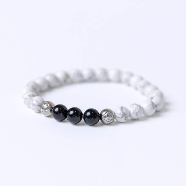 Howlite Obsidian Crystal Silver Calm · Clarity · Protection