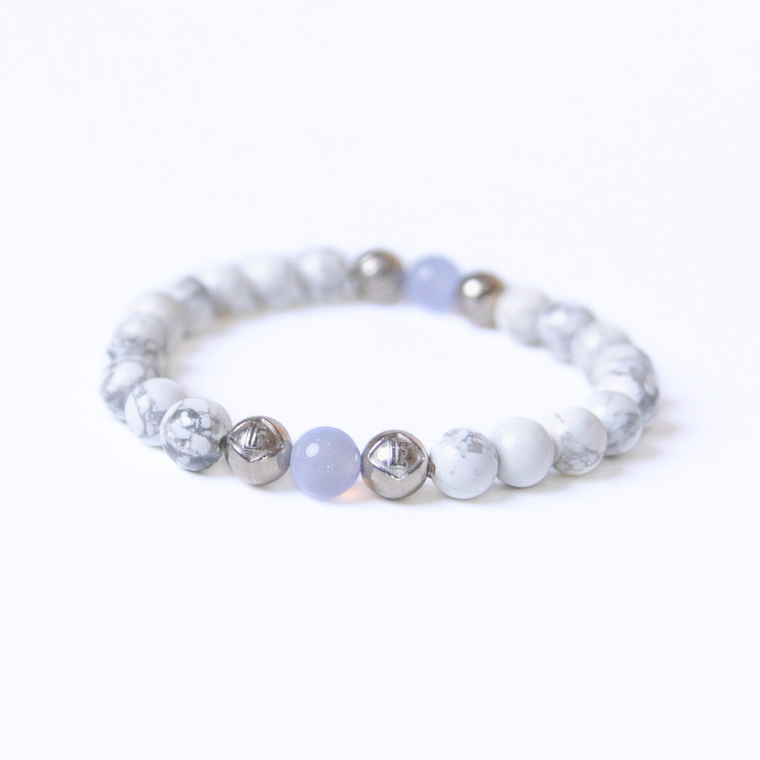 Howlite & Blue Lace Agate Crystal Silver Calm · Clarity · Expression
