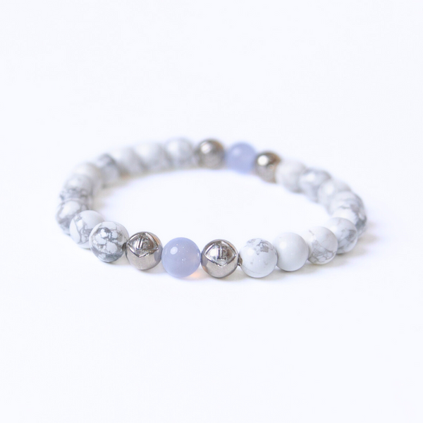 Howlite & Blue Lace Agate Crystal Silver Calm · Clarity · Expression