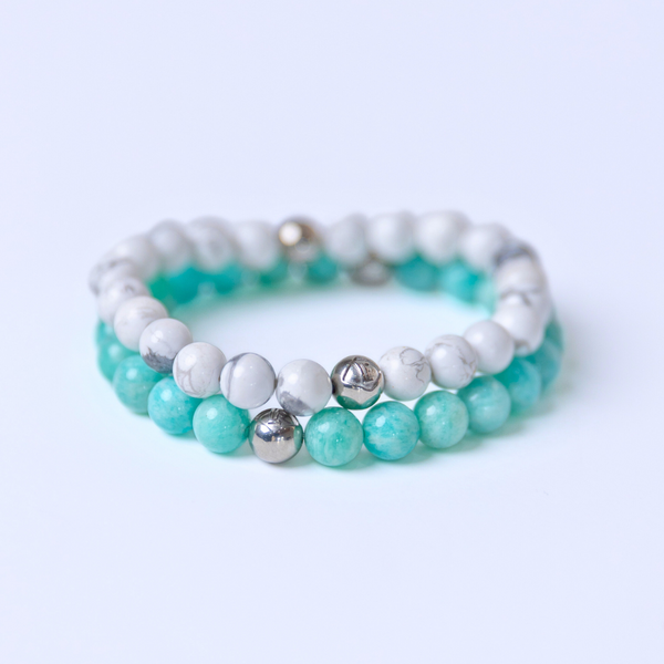Amazonite & Howlite Crystal Silver Harmony · Strength