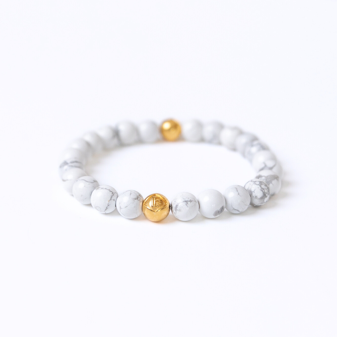 Howlite Crystal Gold Peace · Patience · Balance