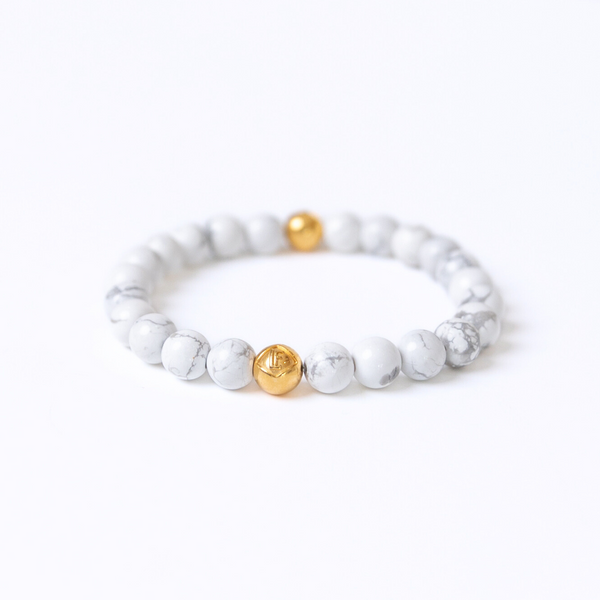 Howlite Crystal Gold Peace · Patience · Balance