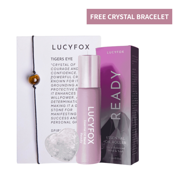 Balanced Mind Happy Life Ready Blended Essential Oil Roller + Free Crystal Bracelet