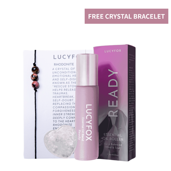Balanced Mind Happy Life Ready Blended Essential Oil Roller + Free Crystal Bracelet