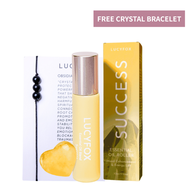 Mood Lift Clarity & Focus Success Blended Essential Oil Roller + Free Crystal Bracelet