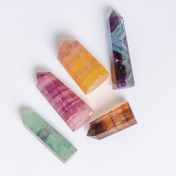Colourful Fluorite Crystal Tower · Clarity · Balance · Harmony