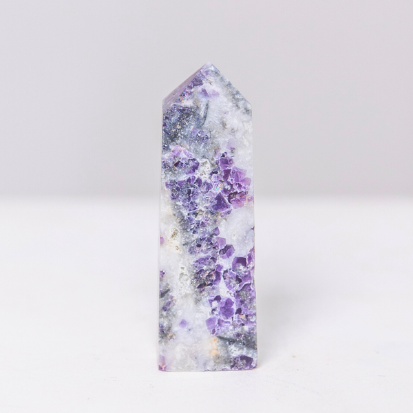 Zebra Fluorite Crystal Tower Clarity · Alignment · Flow
