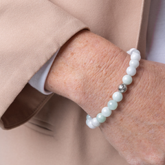 Burmese Jade Crystal Bracelet Silver