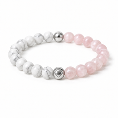 Rose Quartz & Howlite Energy Crystal Bracelet Love • Calm • Compassion