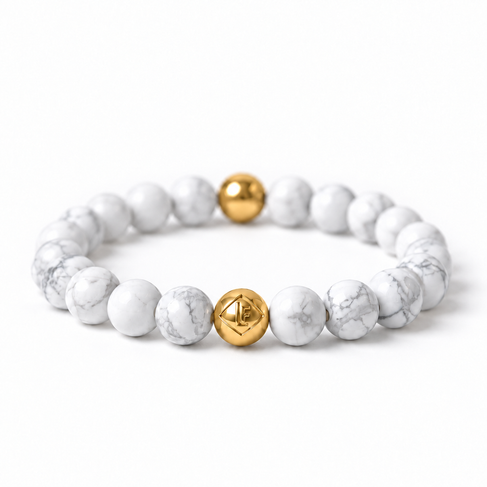 Howlite Energy Crystal Bracelet Peace • Patience • Balance