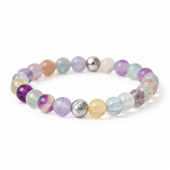 Colourful Fluorite Energy Crystal Bracelet Clarity • Focus • Balance
