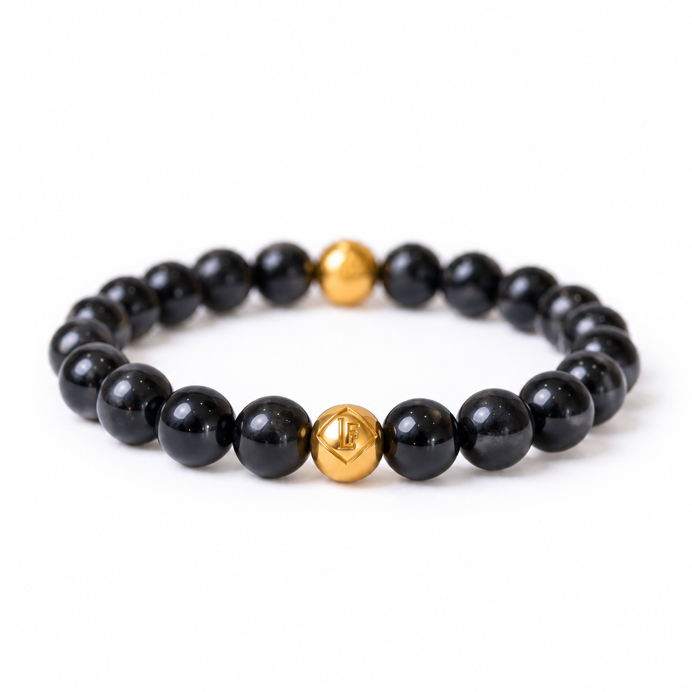 Black Obsidian Crystal Bracelet Protection • Grounding • Strength