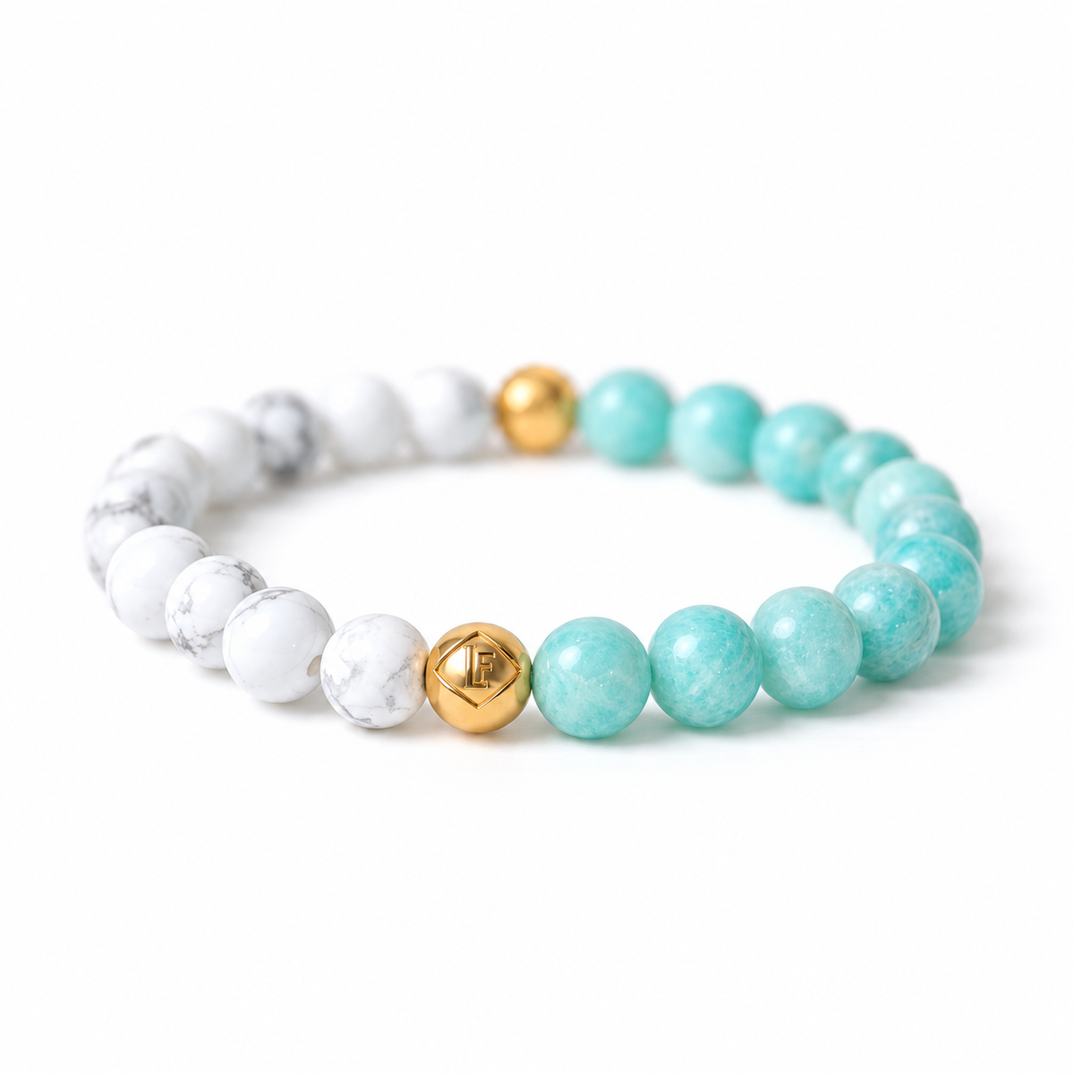 Amazonite & Howlite Crystal Energy Bracelet Soothing • Balance • Emotional Flow