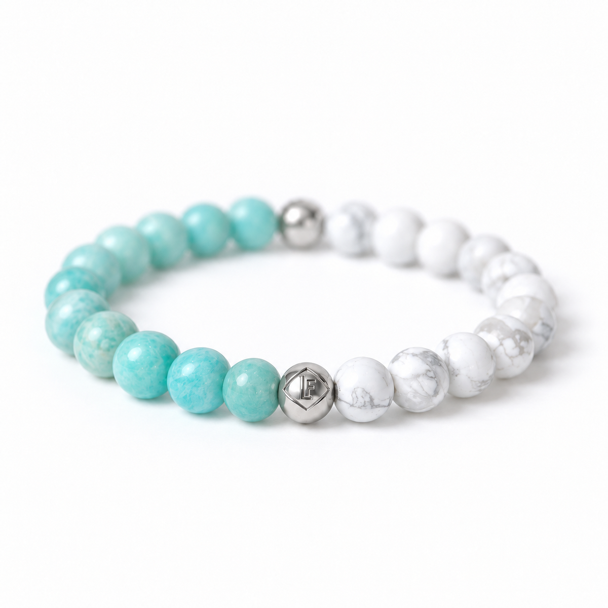 Amazonite & Howlite Crystal Energy Bracelet Soothing • Balance • Emotional Flow