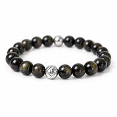 Golden Obsidian Crystal Bracelet Protection • Clarity • Empowerment