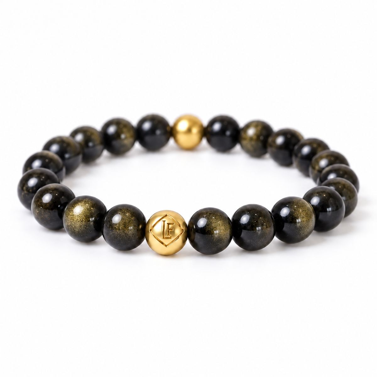 Golden Obsidian Crystal Bracelet Protection • Clarity • Empowerment
