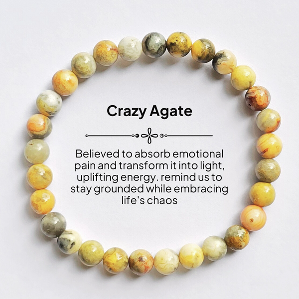 Eternity Crazy Agate Crystal Bracelet Crystal Of Laughter & Joy