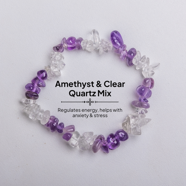 Divine Clarity Amethyst & Clear Quartz Bracelet