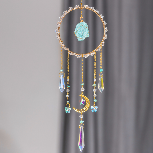 Infinity Amazonite Crystal Suncatcher - Calms & Embraces Inner Truth