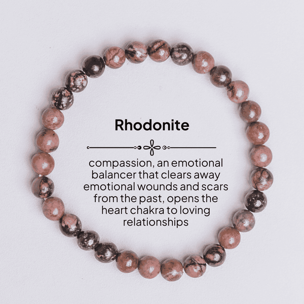 Eternity Rhodonite Crystal Bracelet Opens Heart To Loving Relationships