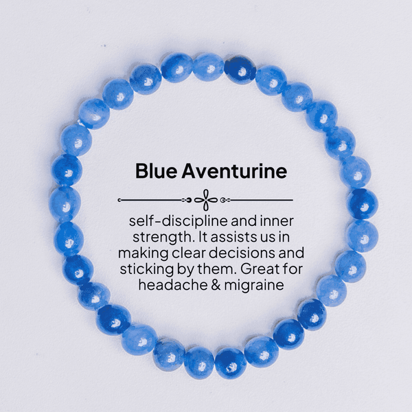 Eternity Blue Aventurine Reduces Stress Promotes Creativity Crystal Bracelet