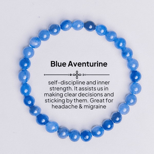 Eternity Blue Aventurine Reduces Stress Promotes Creativity Crystal Bracelet