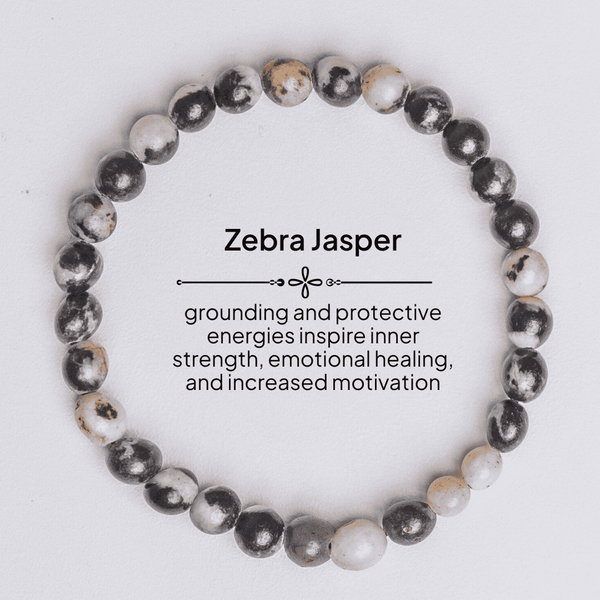 Eternity Zebra Jasper Harmonize Mind Body & Spirit Crystal Bracelet