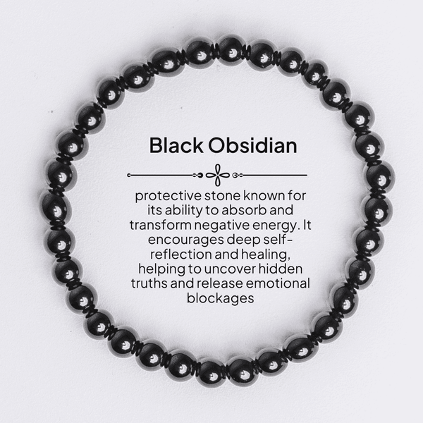 Eternity Black Obsidian Protection & Grounding Crystal Bracelet (Preorder)