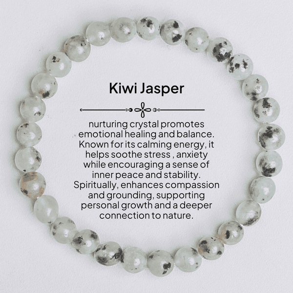 Eternity Kiwi Jasper Crystal Bracelet  Compassion, Grounding & Personal Growth