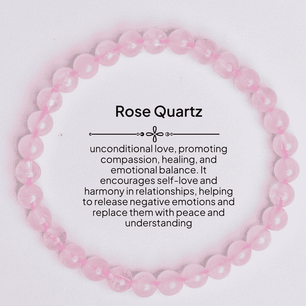 Eternity Rose Quartz Invite Love, Forgiveness & Inner Peace Crystal Bracelet