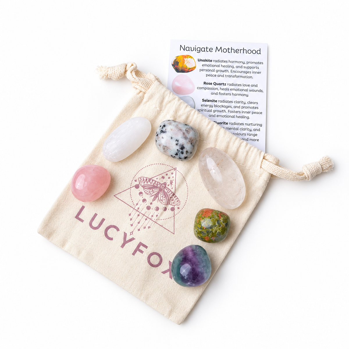 Navigate Motherhood Tumble Crystal Collection Love • Nurturing • Strength