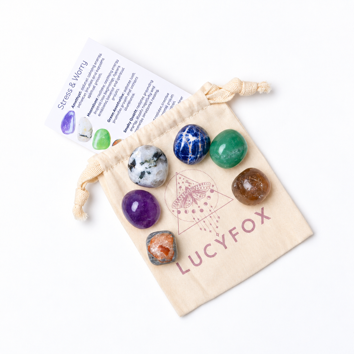 Stress & Worry Tumble Crystals Collection Calm • Grounding • Balance