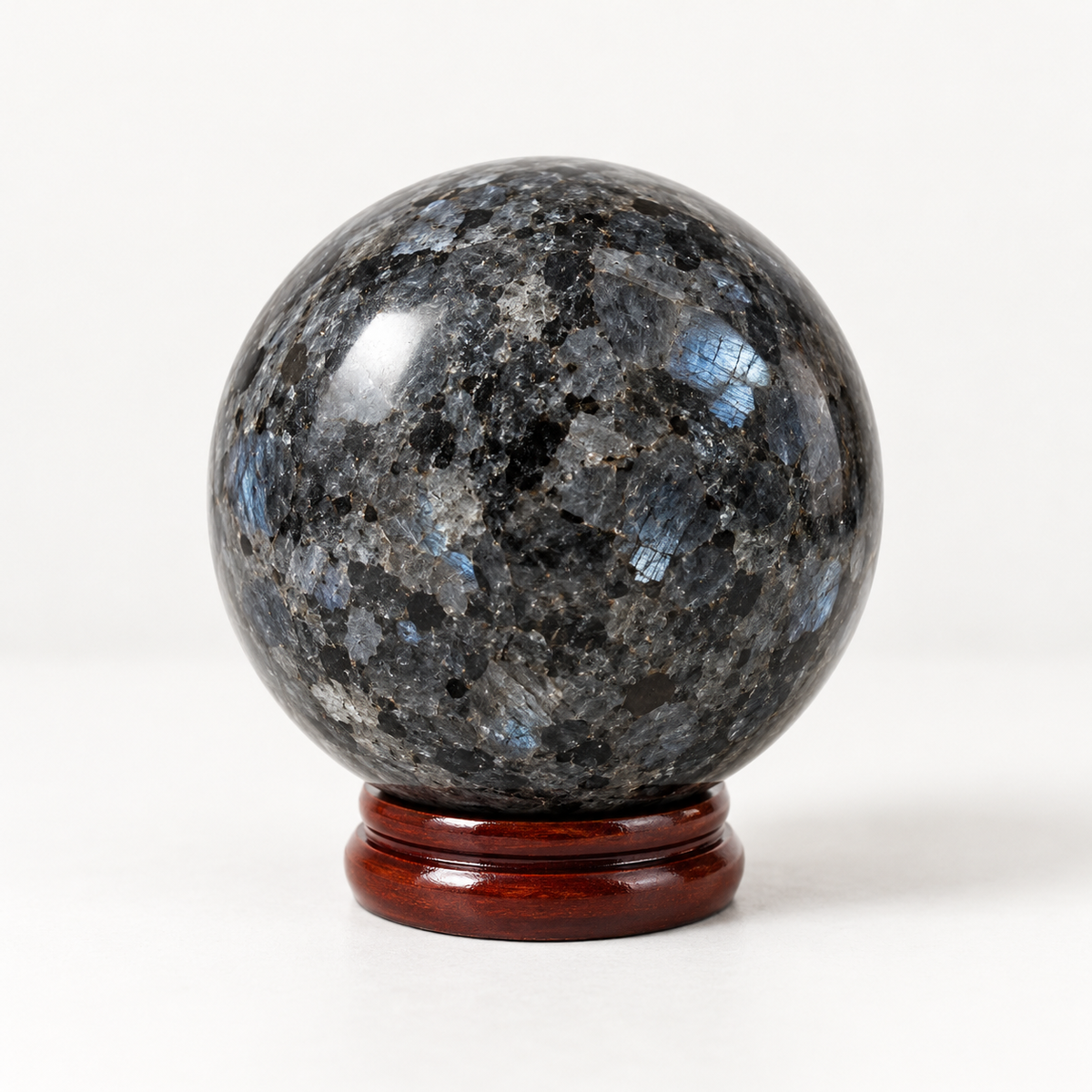 Larvikite Crystal Sphere Protection • Grounding • Strength