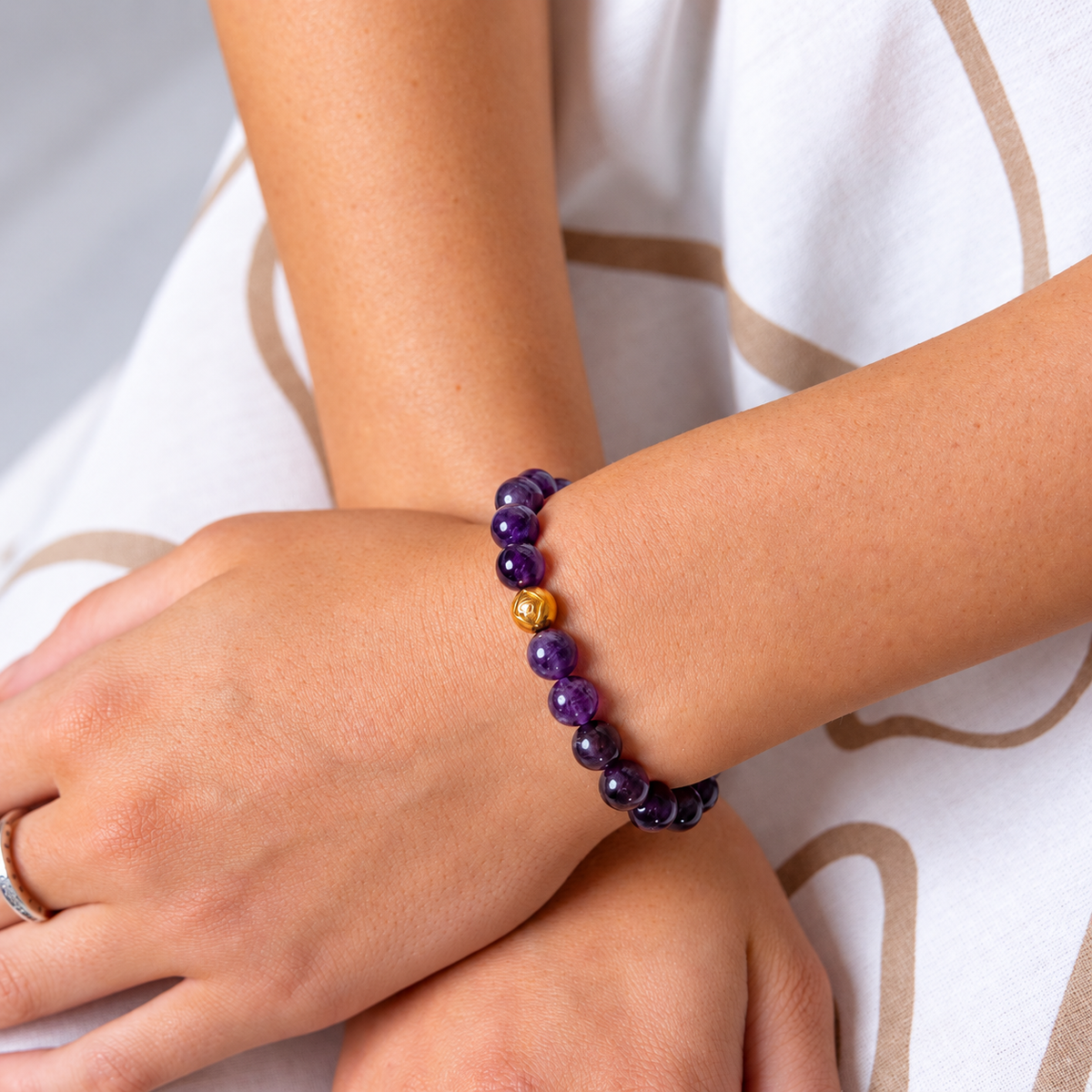 Amethyst Energy Crystal Bracelet Calm • Intuition • Protection