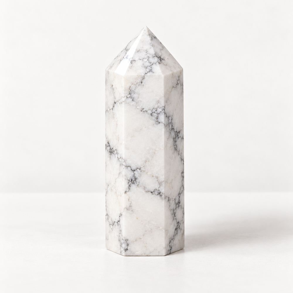 Howlite Crystal Tower Calm • Patience • Awareness