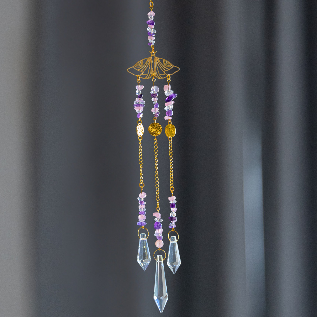 Light Seeker Crystal Suncatcher Amethyst, Rose Quartz & Clear Quartz ...