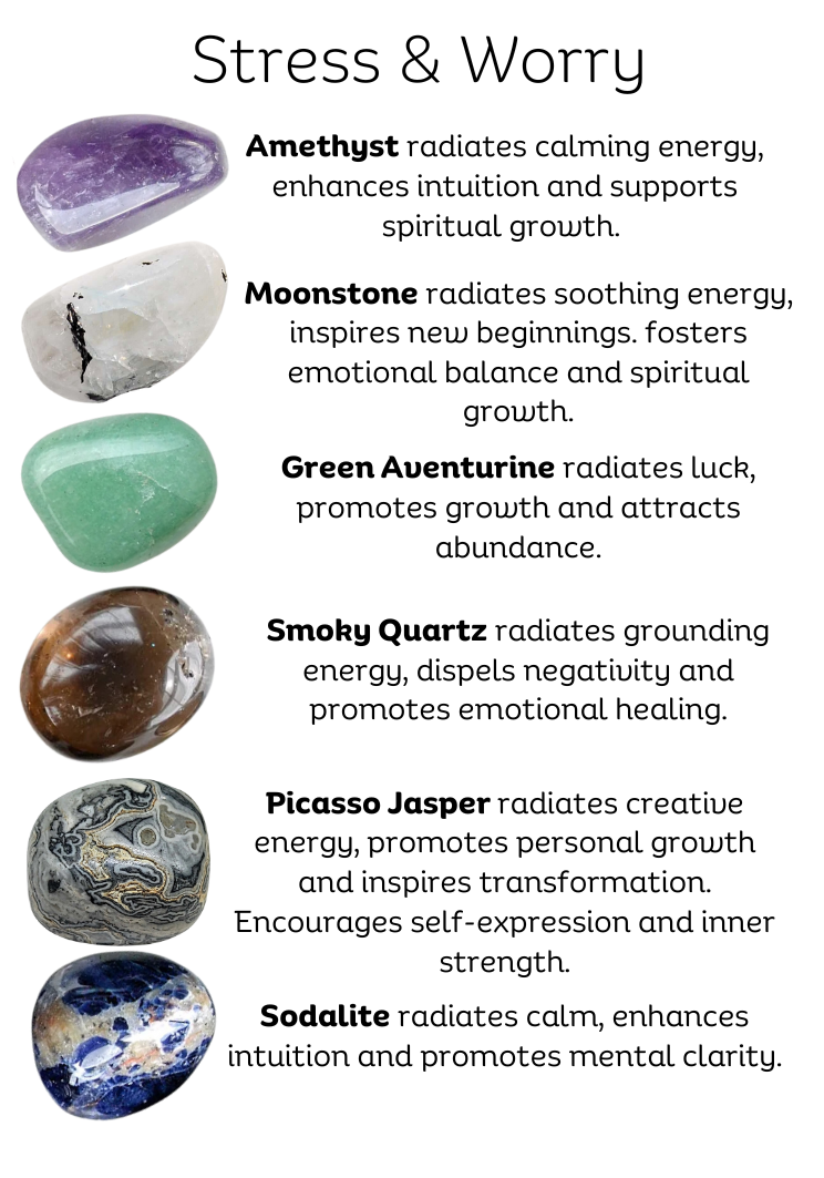 Stress & Worry Tumble Crystals Collection Calm • Grounding • Balance