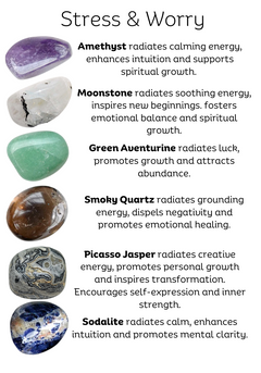 Stress & Worry Tumble Crystals Collection Calm • Grounding • Balance