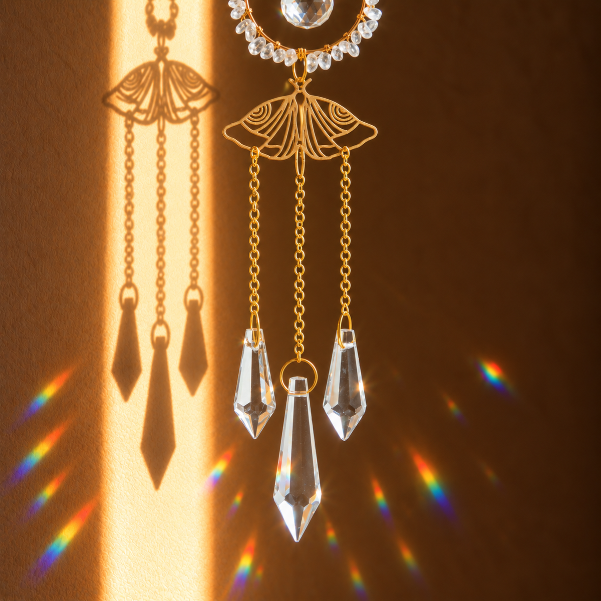 Solace Crystal Suncatcher Healing · Lepidolite Amazonite Clear Quartz Calmness· Energy