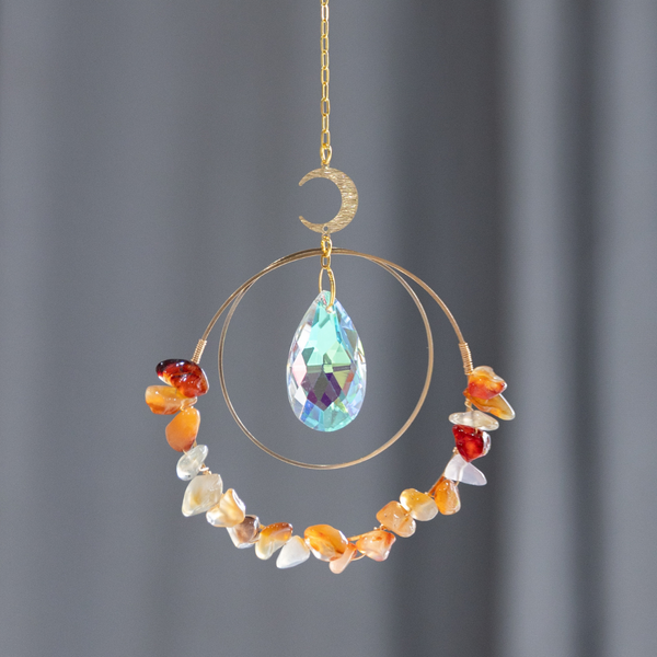 Aurora Carnelian Crystal Suncatcher