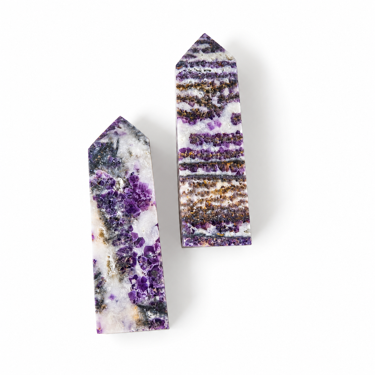 Zebra Fluorite Crystal Tower Clarity · Alignment · Flow