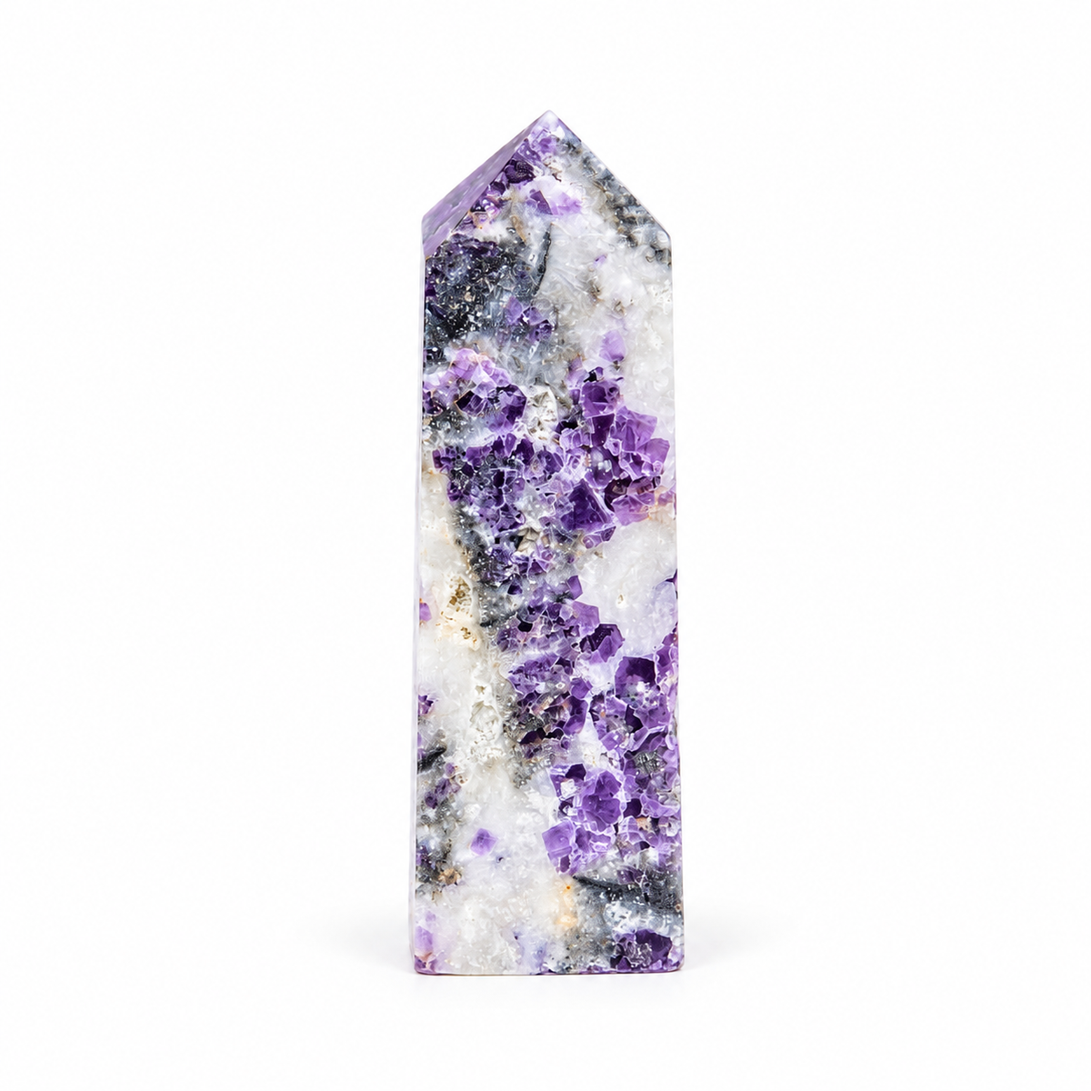 Zebra Fluorite Crystal Tower Clarity · Alignment · Flow