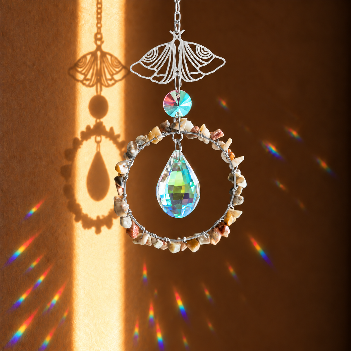 Zenya Crystal Suncatcher Crazy Agate